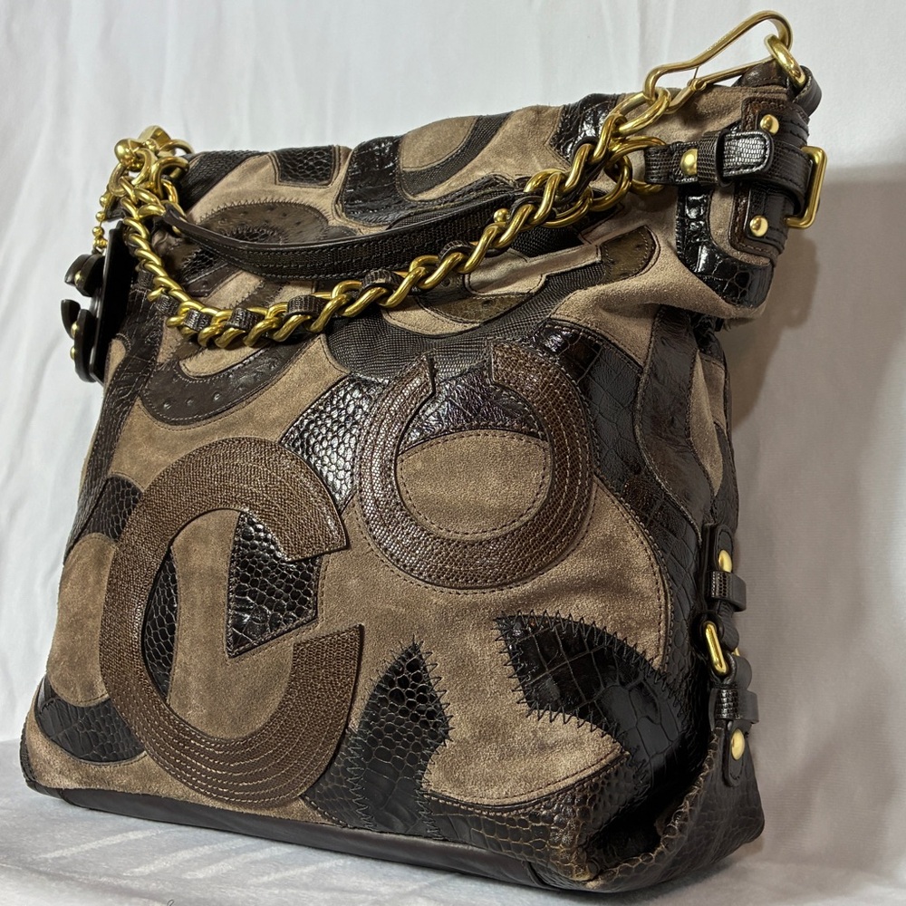 Coach Patchwork Suede Leather Chain Shoulder Bag … - image 7